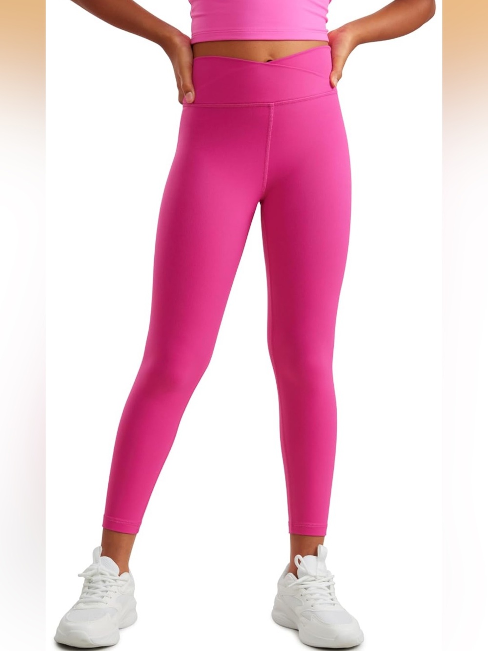 CRZ Yoga Bright Pink Crossover Leggings